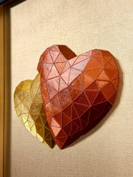 Image 1 of Geometric Heart Wall Art | 3D Printed PLA Sculpture