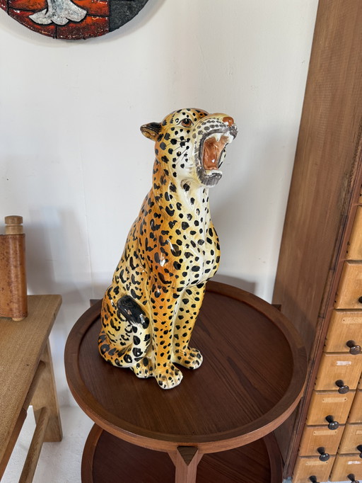 Vintage ceramic leopard, Italy '60s