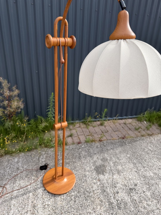 Lampada ad arco vintage in teak – Lampade da terra, Textile, Wood (photo 3 of 15)
