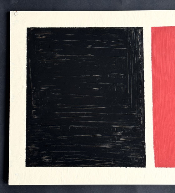 Image 1 of Shozo Hirai - Prachtig constructivistisch schilderij circa 1980