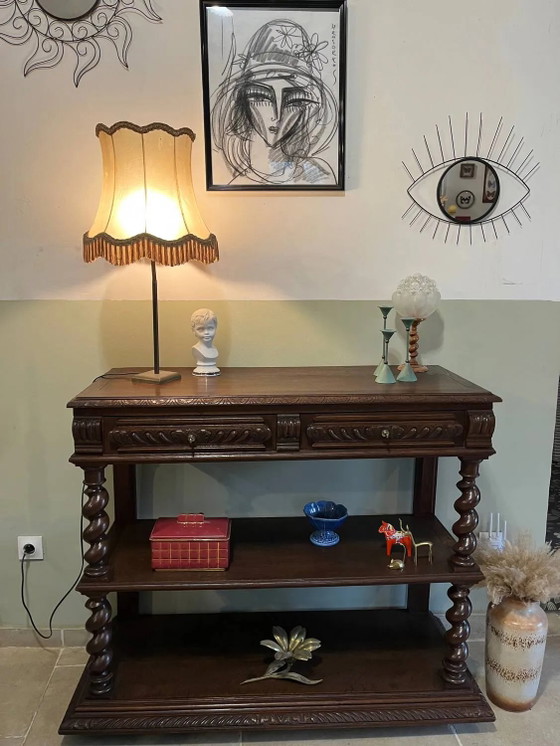 Konsole oder gedrehter Beistelltisch aus Holz – Konsolen, Marble, Wood (photo 6 of 21)