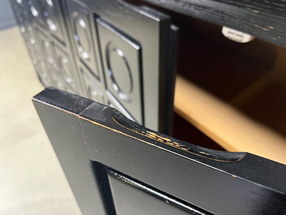 Image 1 of Black brutalist credenza, 1970s