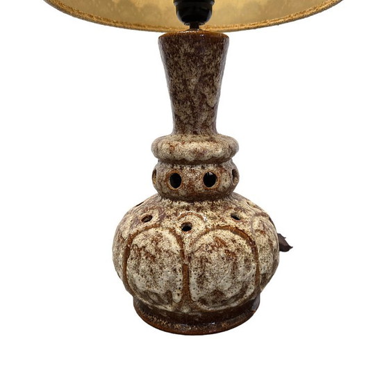 Vintage West-Germany ceramic table lamp, 60s/70s, West Germany, Brown (photo 4 of 5)