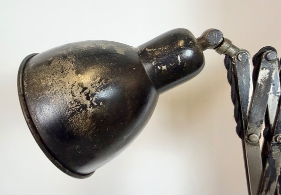 Image 1 of Industriële zwarte schaarwandlamp, jaren 1950