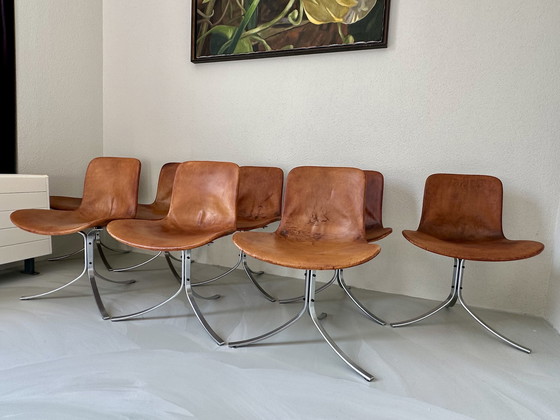 Image 1 of Chaises vintage PK9 PK 9 Poul Kjærholm Kjaerholm de EKC 8 pièces