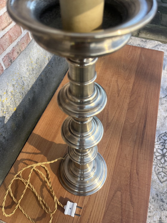 Grote Vintage Hollywood Regency Massief Messing Tafellamp – Tafellampen, Brass (photo 8 of 8)