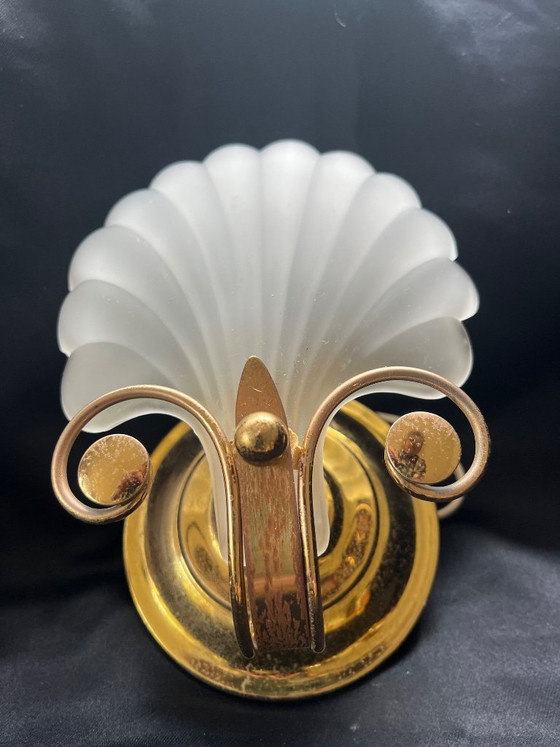Complete Vintage DeKnudt Lampenset – Plafondlamp + 2 Wandlampen – België Jaren 70 – Plafondlampen, Brass (photo 4 of 5)