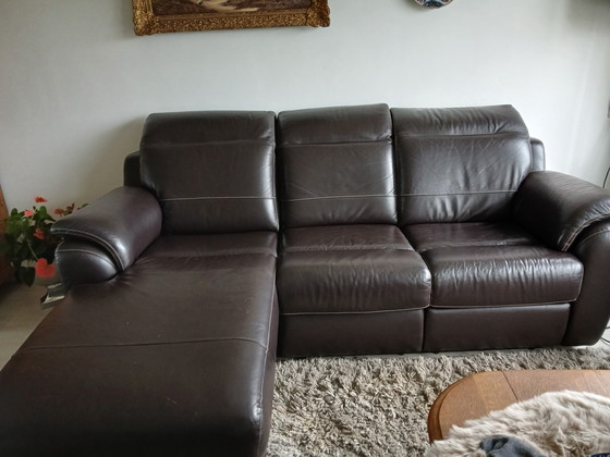 Image 1 of CHATEAUX D'AX Ledersofa mit Liegefunktion, Chaiselongue und elektrisch verstellbarer Liegefunktion