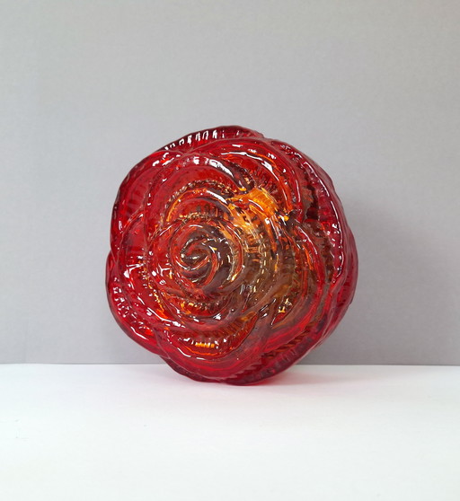 Vintage Red Sconces / Flush Mount Lighting / Wall Lamp / Minimalist Flower Lamp / Ceiling Light / Rose Lamps