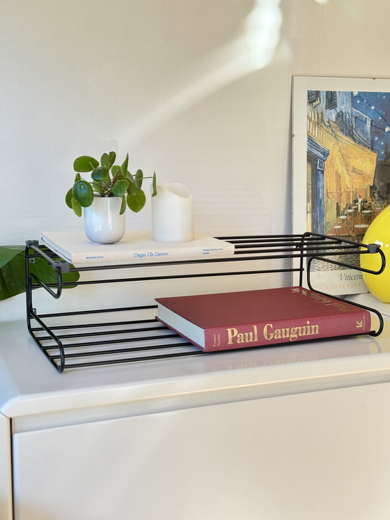 Image 1 of IKEA Frän Vintage Rack - Black Metal, Sleek Design 1980s