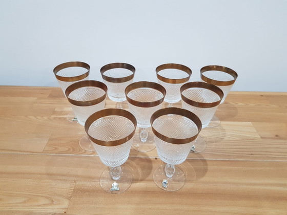 Verres en cristal de Rheinkristall, Allemagne, années 1950-1960, lot de 9 – Verres et carafes, Crystal, Gold (photo 4 of 12)