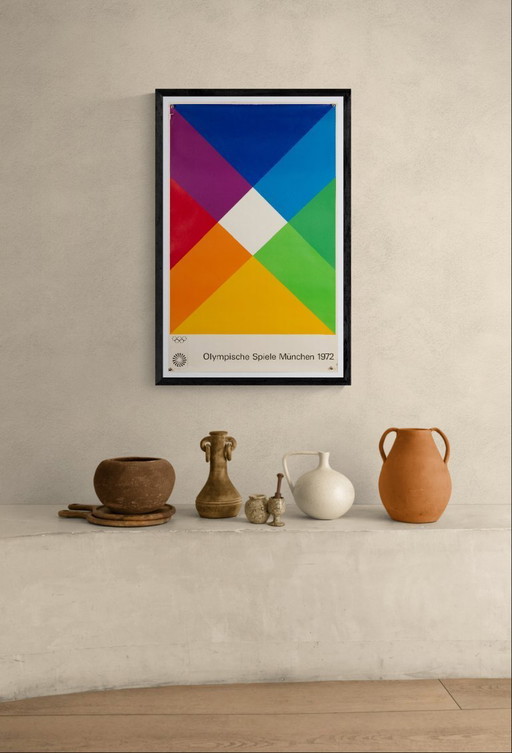 Olympische Spiele München 1972 – Original Vintage Olympic Poster by Max Bill – 101x64 cm