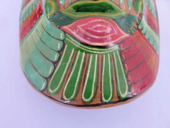 Image 1 of Mexican terracotta mask, handmade, hand-painted, Mexican folk art, 1970s