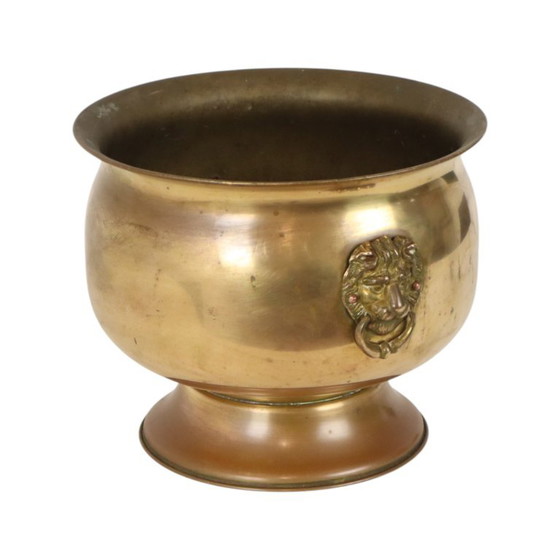 Oude Jardinière Bloempot Messing Leeuwenkopjes Begin 20ste – Plantenbak, Brass (photo 11 of 15)