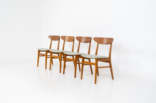 Set van 4 'Model 210' eetkamerstoelen van Thomas Harlev voor Farstrup (Denemarken, jaren 1960).