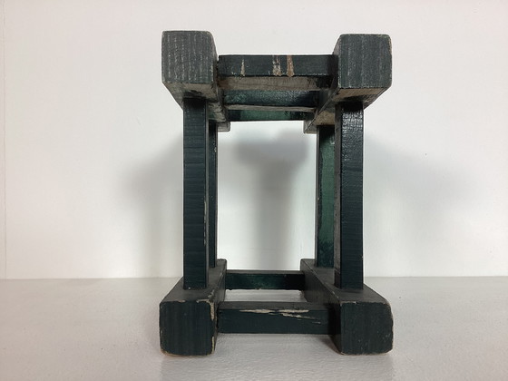 Image 1 of Jaren ‘30 vintage weiblok kruk melkkruk blokdruk 