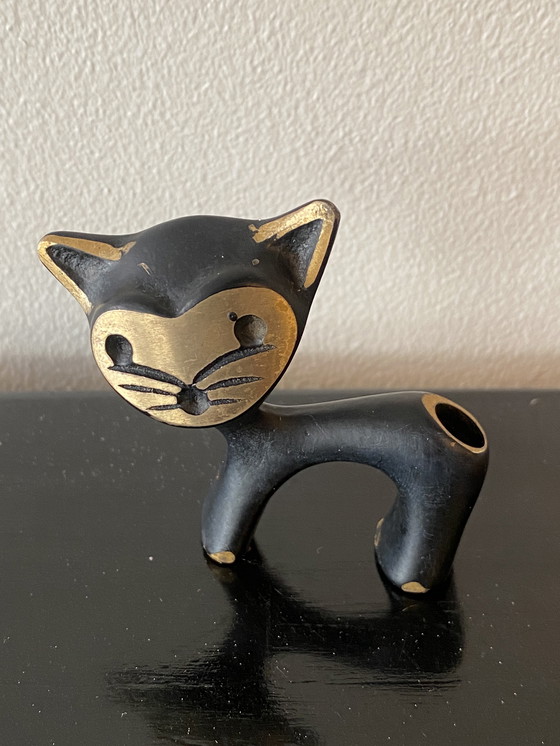 Image 1 of Vintage 1950s Cat Pen Holder by Walter Bosse