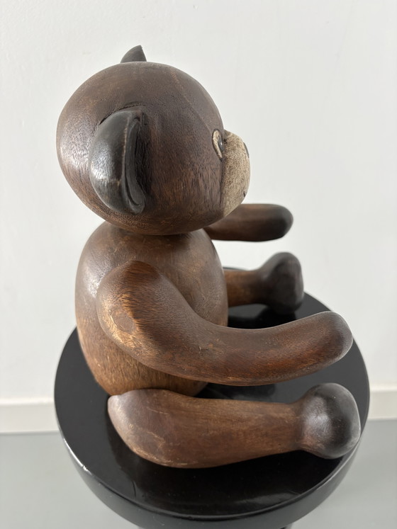 Image 1 of ours en peluche vintage en bois