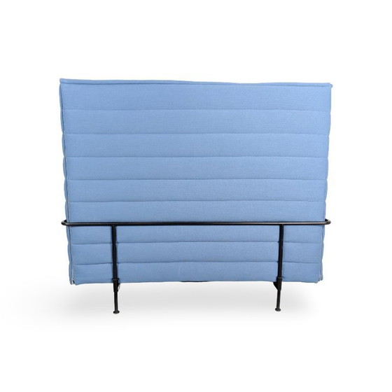 Image 1 of 4x Original Vitra Alcove Highback Zweisitzer Sessel blau Bürosofa