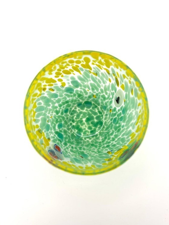 Image 1 of Set van 6 Venetiaanse glazen van geblazen glas met Murano-effect (murrine) in het glas verwerkt, handgemaakt in Italië.