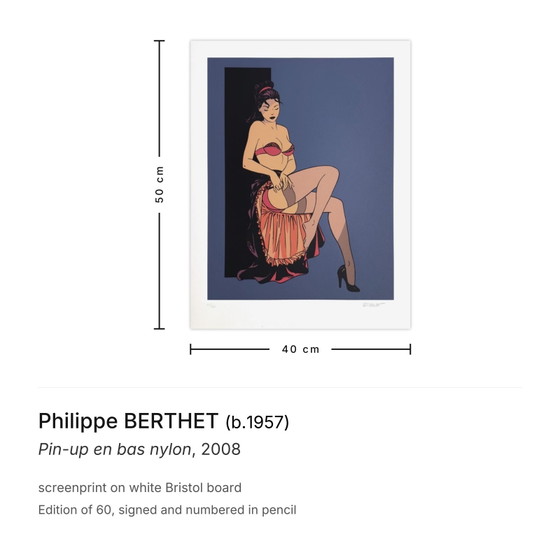 Image 1 of Philippe BERTHET Pin-up en bas nylon Signed screenprint 2008