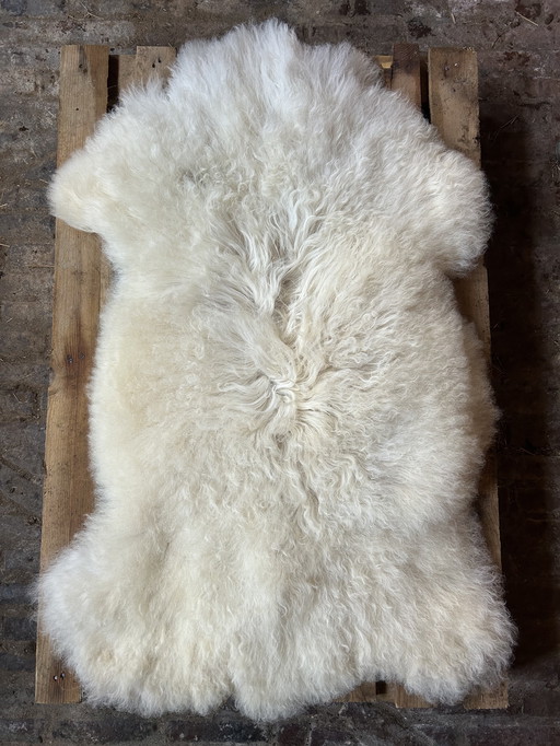 Piel de oveja blanca natural | 120x60x7cm