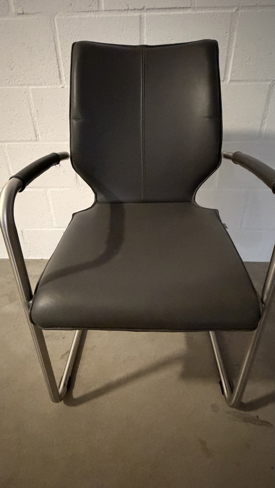 Prachtige Eetkamer Tafel En 4 Stoelen – Eetkamerstoelen, Leather (photo 6 of 6)