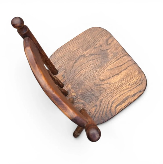 Set of 2 Oak Wood Victorian Child's Stick Back Chairs, 1960s – Dining chairs (photo 9 of 14)