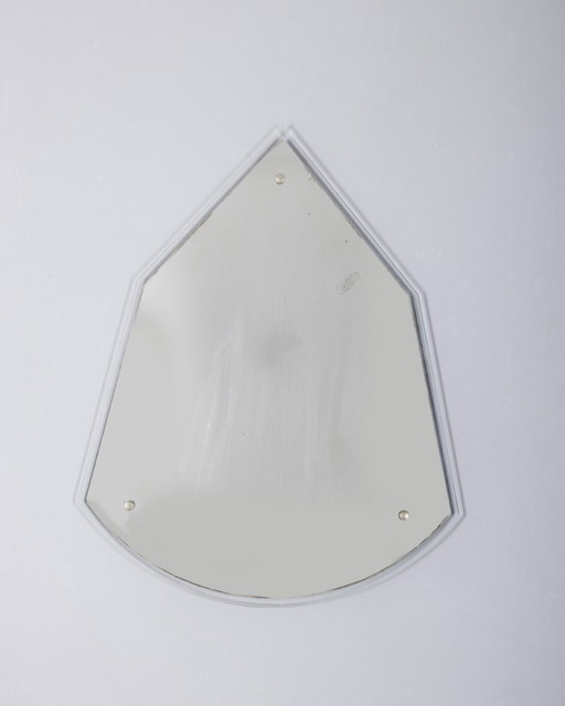 Vintage 1960s glass wall mounted teardrop mirror Italian design
