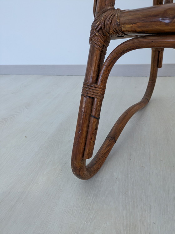 Image 1 of Salon en bambou - Fauteuils, table basse et porte-manteau - Vintage