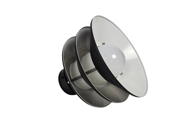Lampada da tavolo nera con paralume a strati, Lampade da tavolo, Metallo, Nero, Modern (foto 6 di 9)