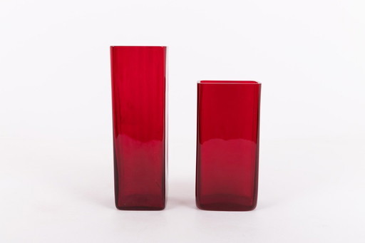 Pair of Scandinavian design vases from Monica Bratt for Reijmyre, Sweden 1960’s