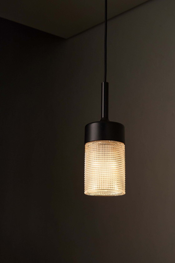 Black Model "7480" Structured Glass Pendant by Cosack, Cosack Leuchten, Ceiling lights, Metal (photo 4 of 7)