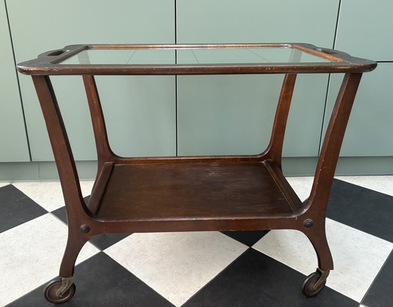 Image 1 of carrello da portata in legno vintage degli anni '50/'60