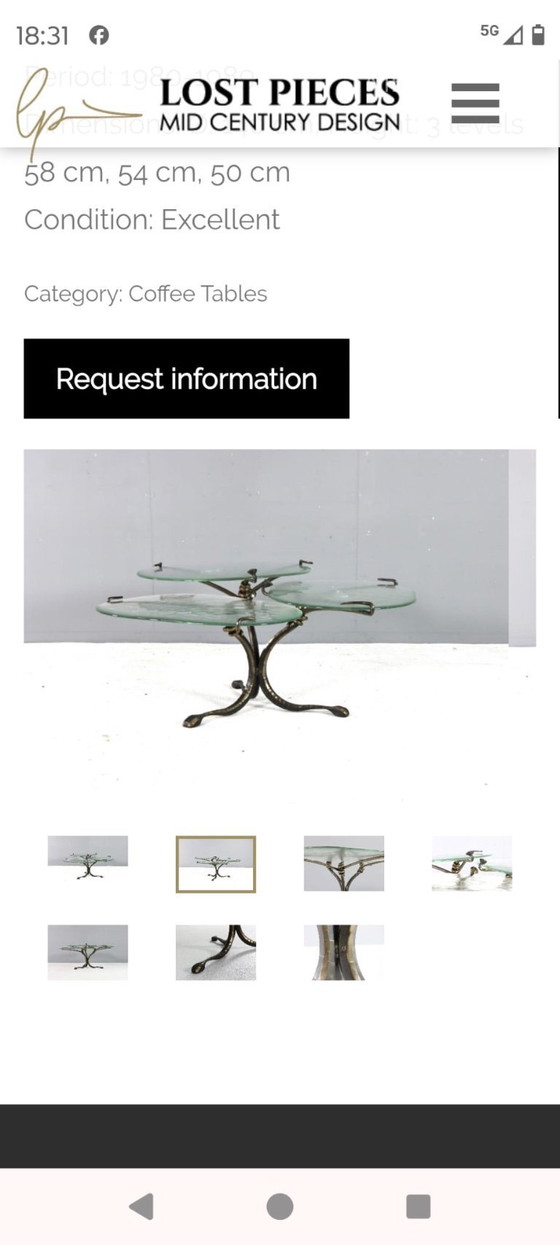 Image 1 of Brutalist handmade bronze coffee table