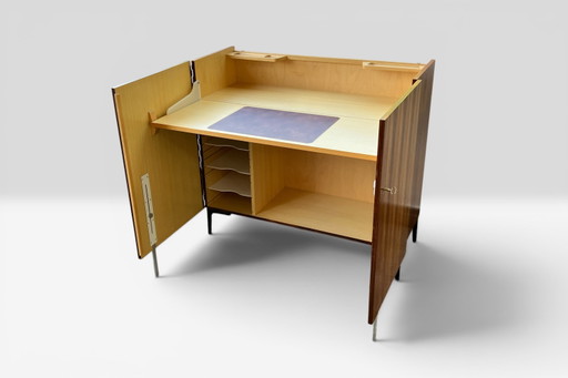Secrétaire de style années 50, style Magic Box Home Office, en palissandre.