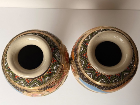 Image 1 of Set of 2 Japanese Satsuma vases 