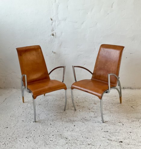 Image 1 of Chaises en cuir italien Arrben