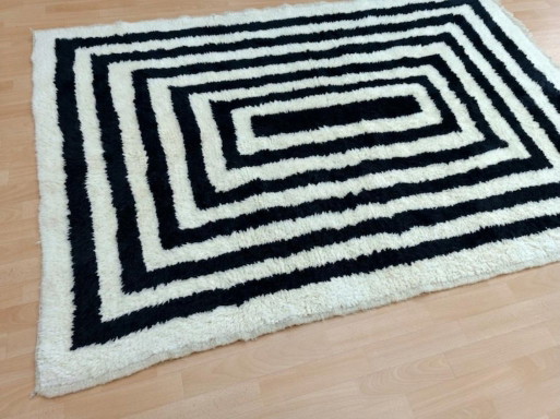 Marokkanischer Berber-Teppich, naturfarben, mit geometrischen Motiven, 250 cm x 150 cm 