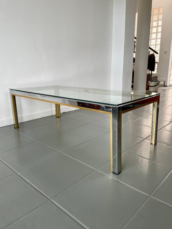 Image 1 of Romeo Rega coffee table in chrome and gold, Italy, 1970s
