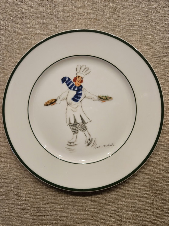 Guy Buffet 'Skating Chefs ' 4 porseleinen bordjes – Servies, Porcelain (photo 3 of 8)