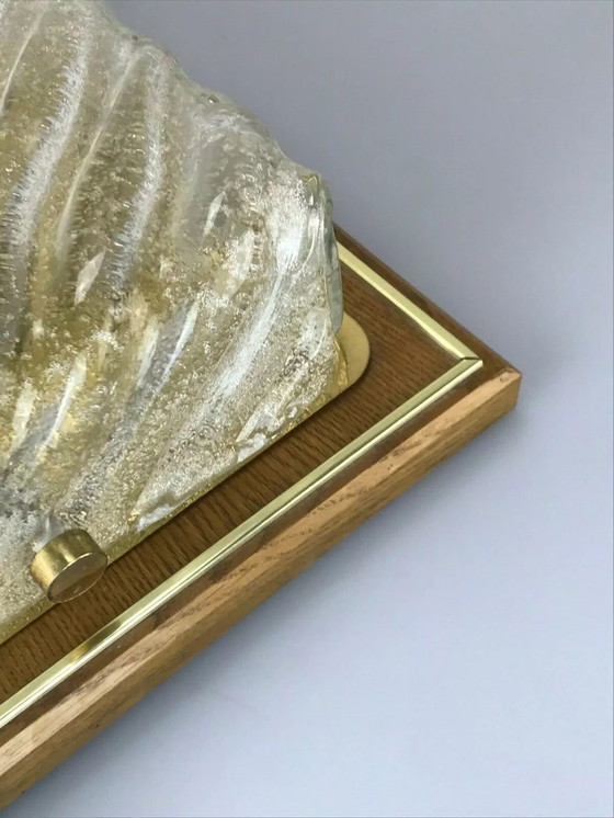 Image 1 of Lámpara de techo de los años 60 y 70, plafón empotrado de cristal de hielo, diseño de la era espacial.