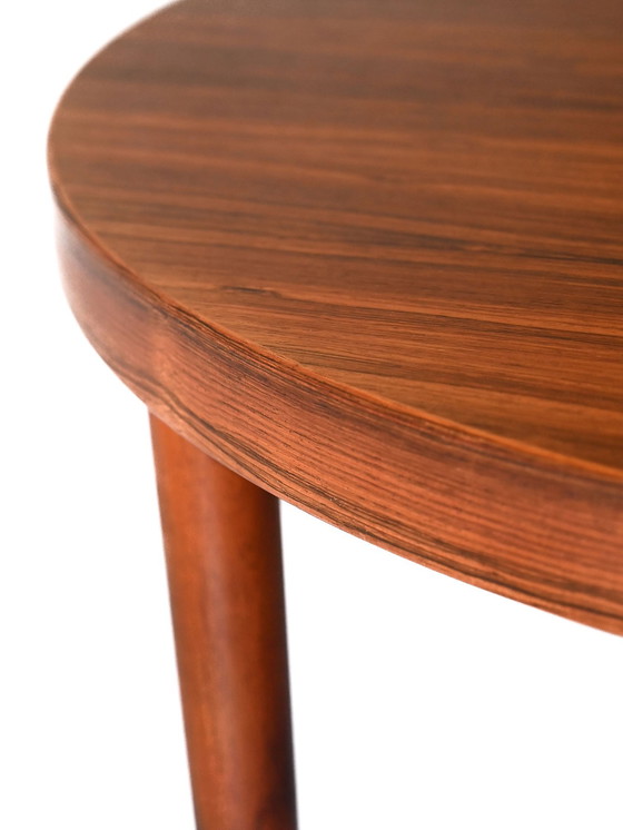 Image 1 of Vintage Extendable Round Scandinavian Rosewood Dining Table