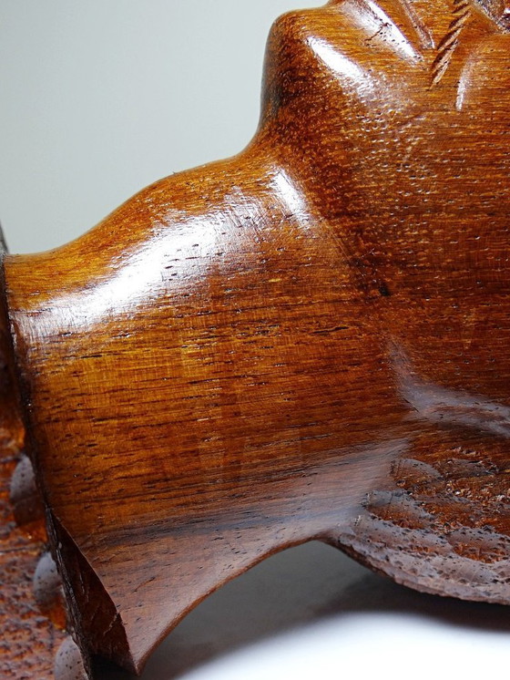 Image 1 of Couple de bustes Malgaches bois exotique sculpté artisanat années 60-70