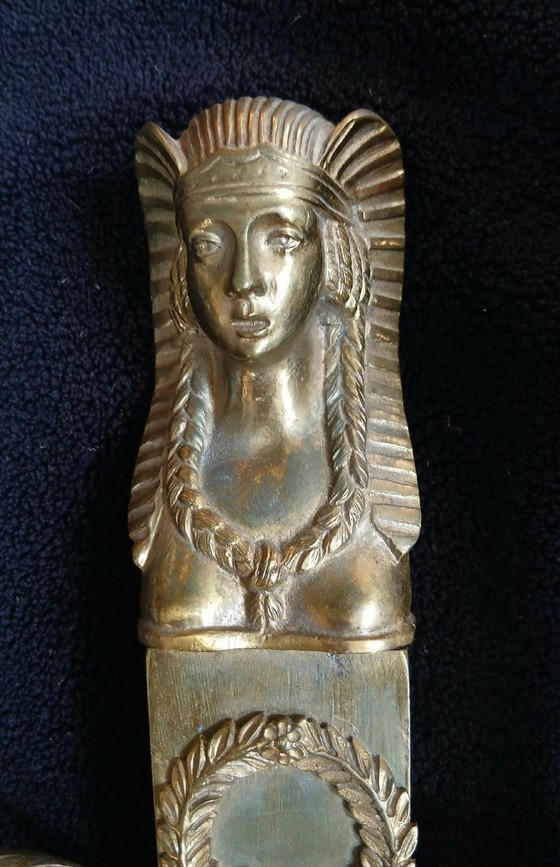 Rara Applique 1° Impero Bronzo Massiccio Sfinge Egizia – Bronze, Glass (photo 4 of 16)