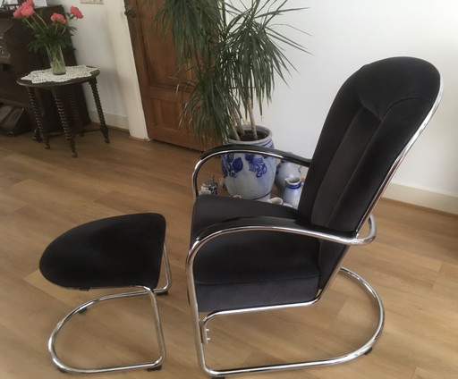 Fauteuil Gispen AA 412 et Hocker assorti