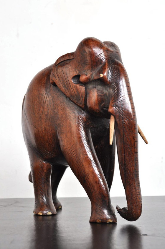 Image 1 of Elefante di legno d'epoca, anni '50