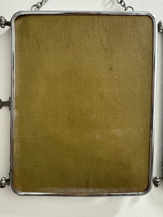 Image 1 of 1950s beveled triptych barber mirror