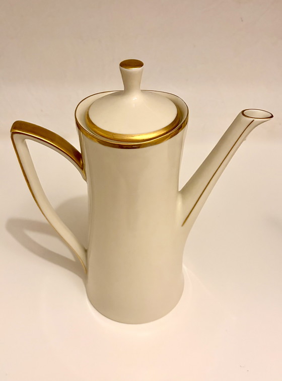 Image 1 of Vintage witte en gouden porseleinen koffiepot – Cérabel, Baudour