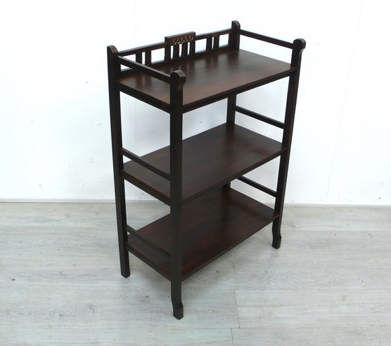 Libreria in stile Art Déco/Jugendstil, 3 ripiani, finiture in noce scuro, circa 1920. – Librerie, Wood (photo 3 of 6)